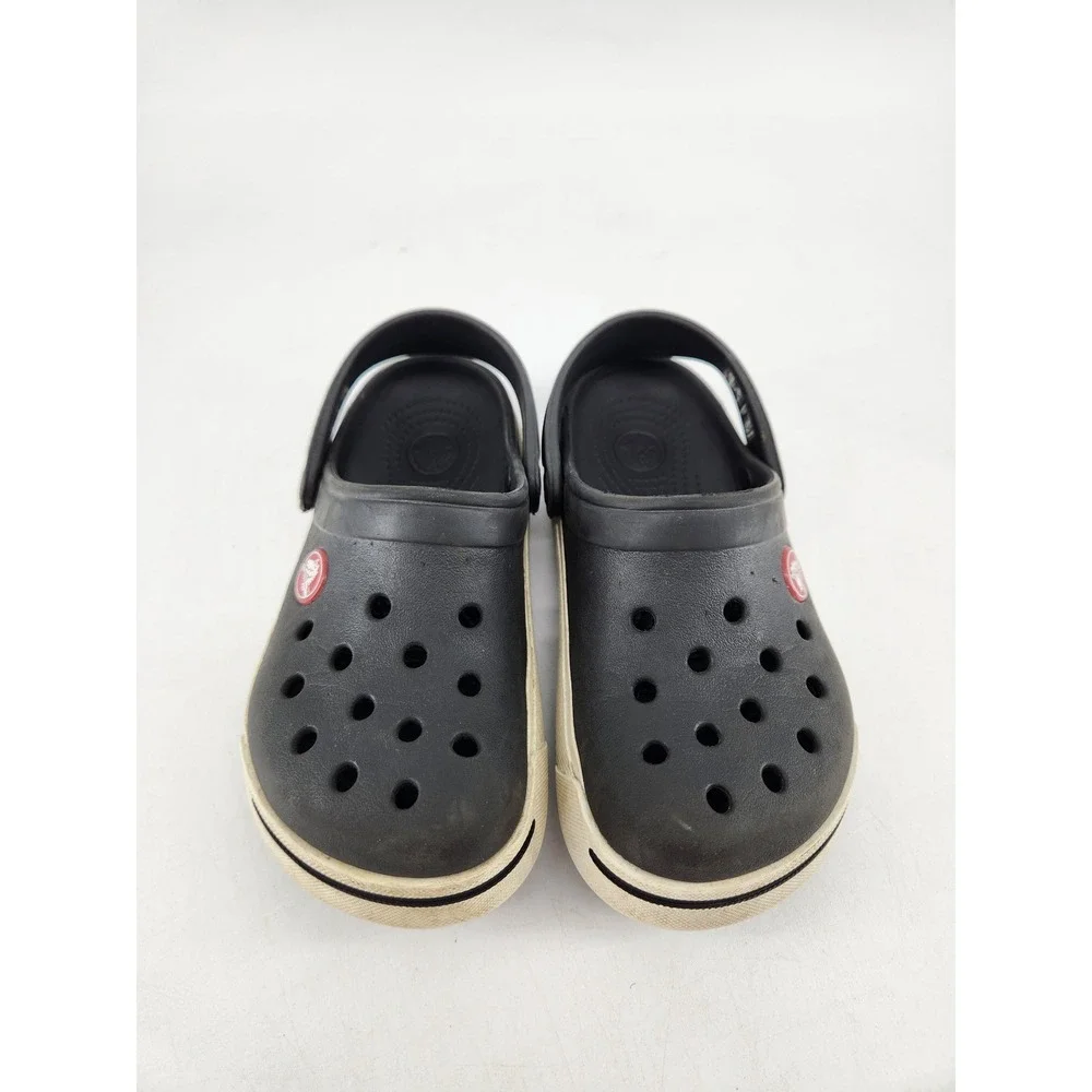 Crocs Crocband II Clogs Kids‎ Size C10/11 Black White Slip On Sandals 11990